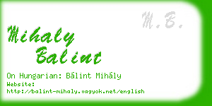 mihaly balint business card