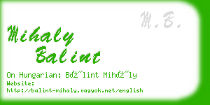 mihaly balint business card